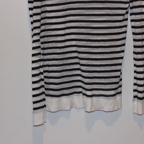 Alexander Wang Black & White Striped Long Sleeve Round Neck Blouse Women's SZ S - Picture 7 of 11